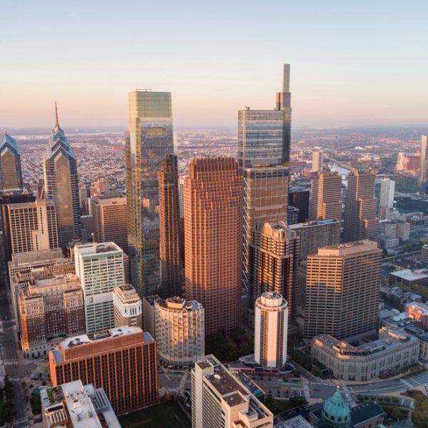 Top,View,Of,Downtown,Skyline,Philadelphia,Usa.,Beautiful,Sunset,Skyline